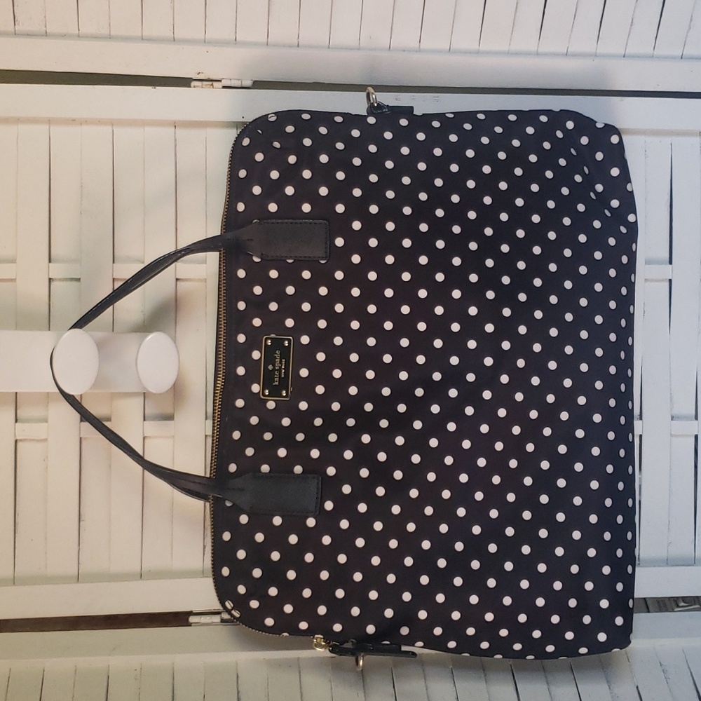 Kate Spade Navy and White Polka Dot Laptop Bag